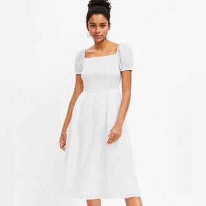 Ann Taylor Loft White Midi Dress